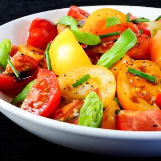 Tomato Salad with Fresh Herbs and a Balsamic Reduction