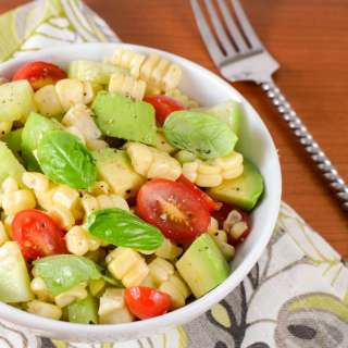 Corn, Avocado, Tomato, and Basil Salad