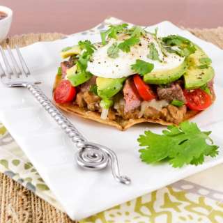Breakfast Tostada with Steak and Avocado
