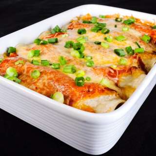Shredded Pork and Monterey Jack Cheese Enchiladas with Homemade Enchilada Sauce