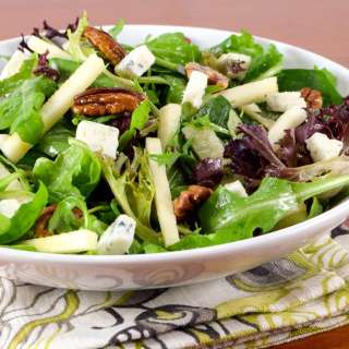 Autumn Salad with Apples, Toasted Pecans, and Gorgonzola