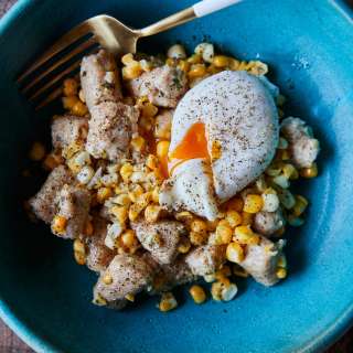 Ricotta Gnocchi with Rosemary Sweet Corn and Poached Egg