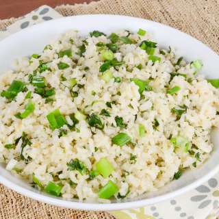 Garlic Rice with Green Onions and Cilantro