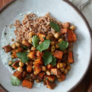 Berbere Sweet Potato Farro Bowls