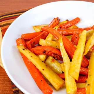 Roasted Carrots and Parsnips with Honey and Balsamic Vinegar
