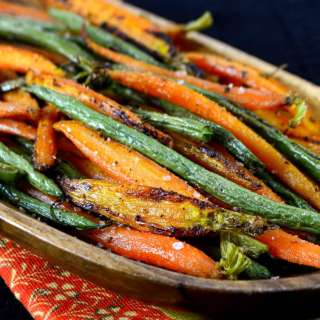 Simply Roasted Carrots and Green Beans