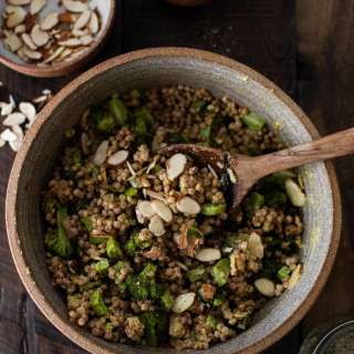 Broccoli Salad with Couscous and Tahini Dressing