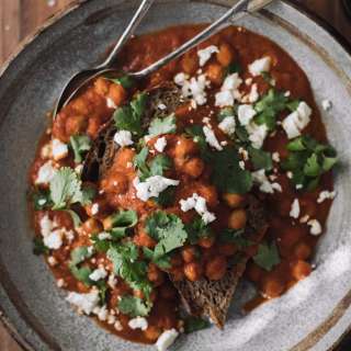 Chili Chickpeas over Toast