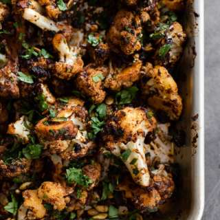 Roasted Mole Cauliflower (with or without chickpeas)