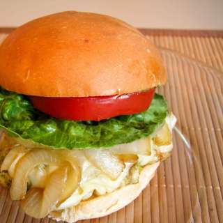 Pesto Chicken Sandwich with Caramelized Onions and Havarti: