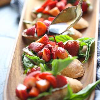 Strawberry Chambord Whipped Cheese Toasts