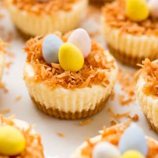 Easter Bird's Nest Mini Cheesecakes
