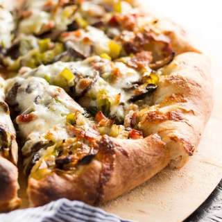 Leek, Bacon and Mushroom Pizza