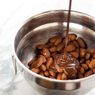 Dark Chocolate Almonds with Sea Salt and Turbinado Sugar