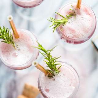 Rosé Raspbery Sorbet Mimosas