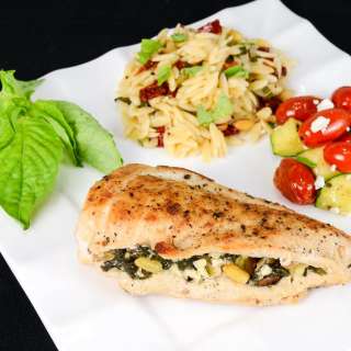 Chicken Stuffed with Spinach, Feta, and Pine Nuts