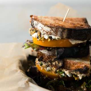 Tomato Sandwich with Olive Tapenade and Hummus