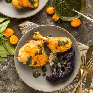 Olive Oil Roasted Chicken and Cauliflower