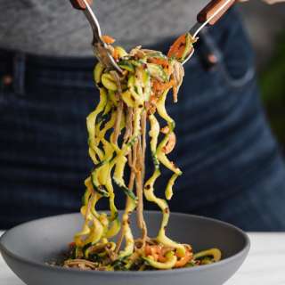 Zucchini Soba Bowl with Tahini Sauce