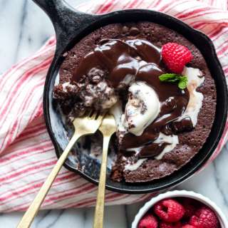 Raspberry Swirl Brownie Sundae for Two