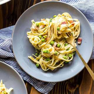 Creamy Pasta with Pancetta and Peas