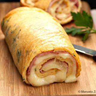 Ham and Cheese Frittata Roll