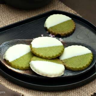 Matcha White Chocolate Shortbread Cookies