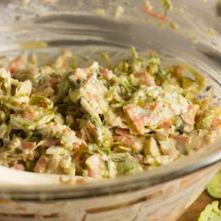 Brussels sprouts Greek yogurt coleslaw