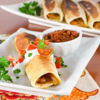 Homemade Refried Bean and Cheese Flautas