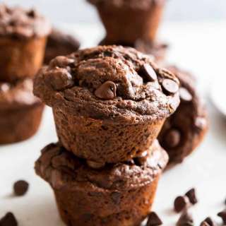 Healthy Chocolate Banana Muffins