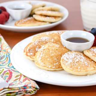 Mini Pancakes with Fruit, Coconut, and Chocolate