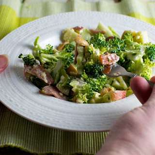 An even healthier broccoli, apple and bacon salad