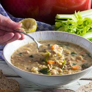 Creamy Chicken Lemon Orzo Soup
