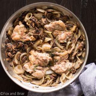 Skillet Chicken and White Wine Mushrooms