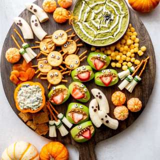 Cute and Healthy Halloween Snack Board