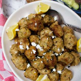 Easy Greek Air Fryer Chicken Meatballs (Keftedes)