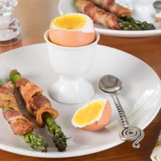 Soft Boiled Eggs with Bacon-Wrapped Asparagus Soldiers