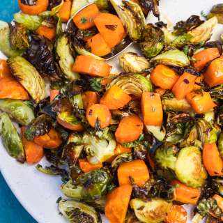Amazing Roasted Brussel Sprouts And Carrots
