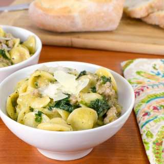 One-Pan Orecchiette with Italian Sausage and Kale