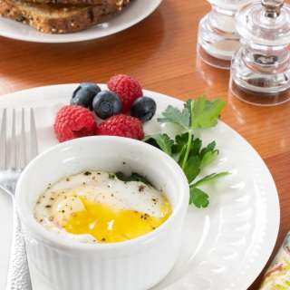 Coddled Eggs with Spinach and Bacon