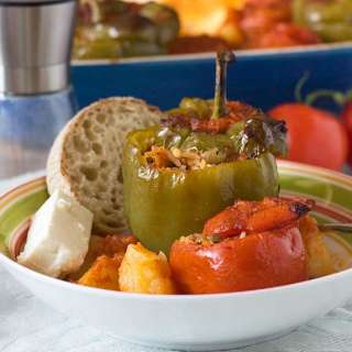 The Tastiest Gemista (Greek Stuffed Peppers And Tomatoes)