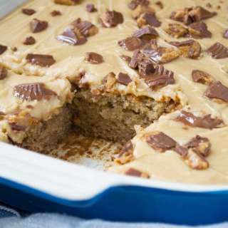Banana slice with peanut butter fudge icing