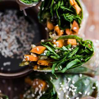 {Sweet Chili} Roasted Sweet Potato Rice Paper Rolls