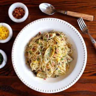 Lemon Butter Pasta with Artichokes and Capers