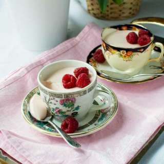 3-ingredient raspberry Greek yogurt panna cotta