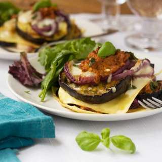 Quick and easy aubergine lasagne (no sauce)