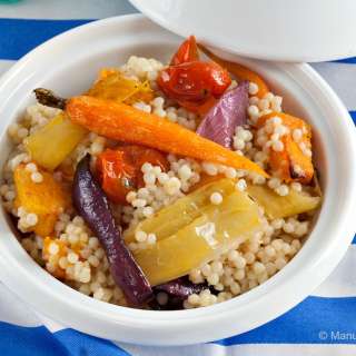 Warm Maftoul Salad with Roasted Vegetables