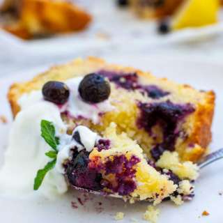 Sticky Lemon Curd Cake (With Blueberries)