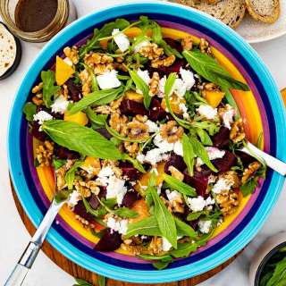 Quick Beetroot Walnut Feta Salad (With Cooked Beets)