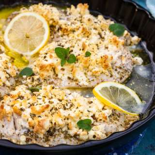 5-Ingredient Baked Chicken With Feta And Lemon